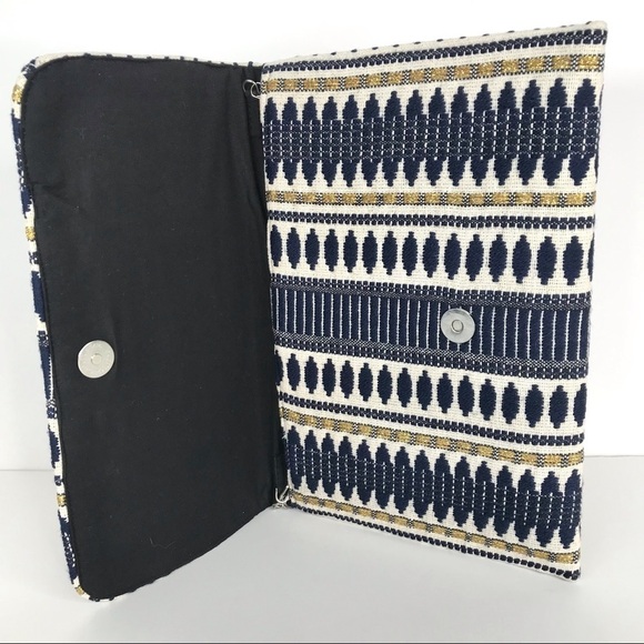 CHARADE Bohemian Pom Pom Clutch w/ Chain Crossbody Multicolor Handbag Purse - Picture 4 of 11